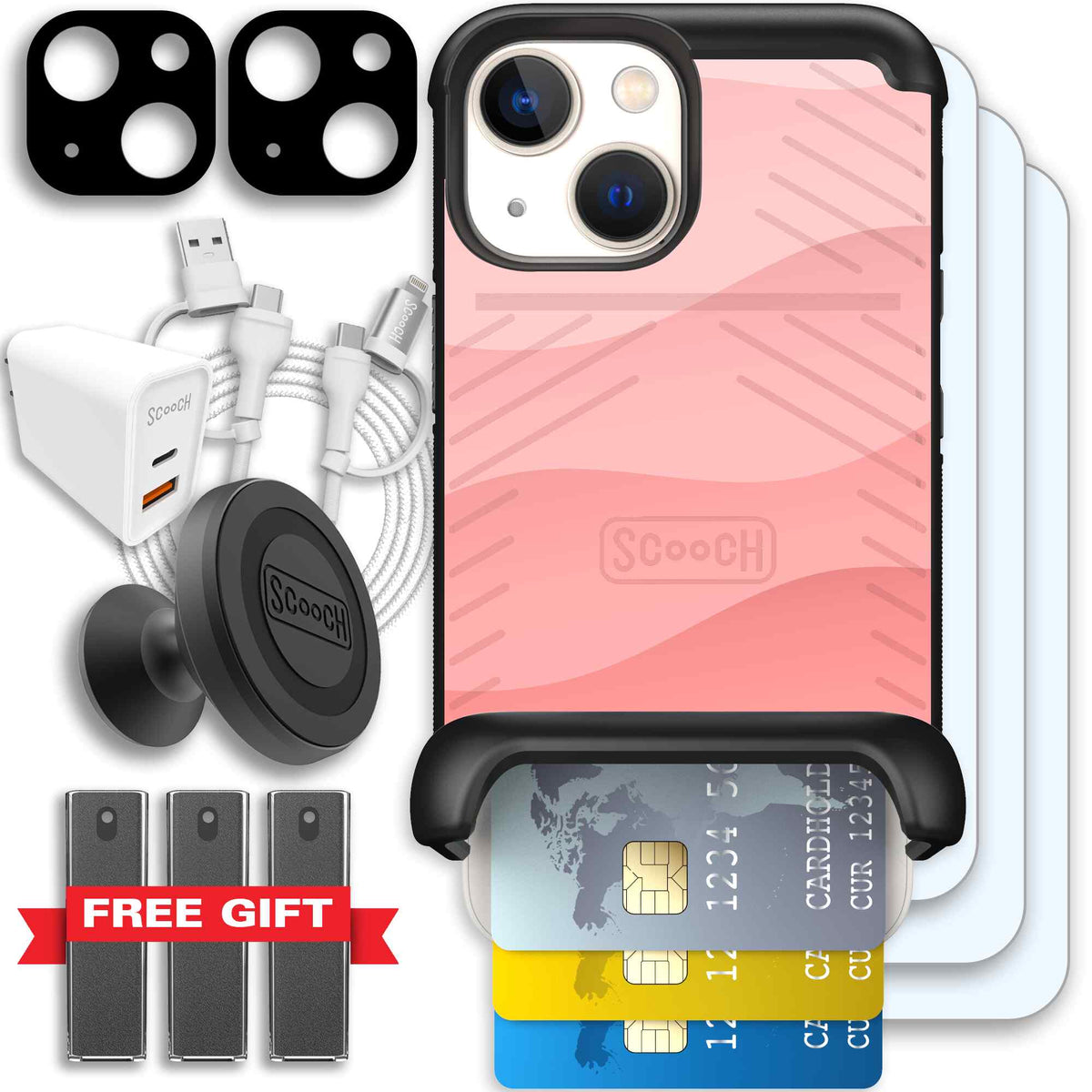 Wingmate Pink Waves for iPhone 13 mini - Ultimate Bundle