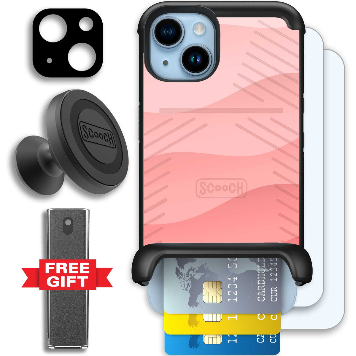 Wingmate Pink Waves for iPhone 14 - Defender Bundle