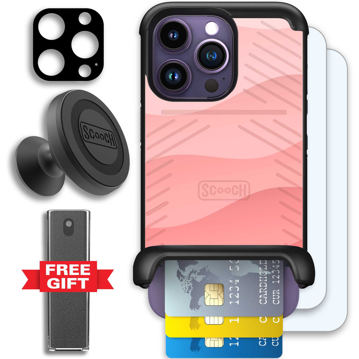 Wingmate Pink Waves for iPhone 14 Pro - Defender Bundle