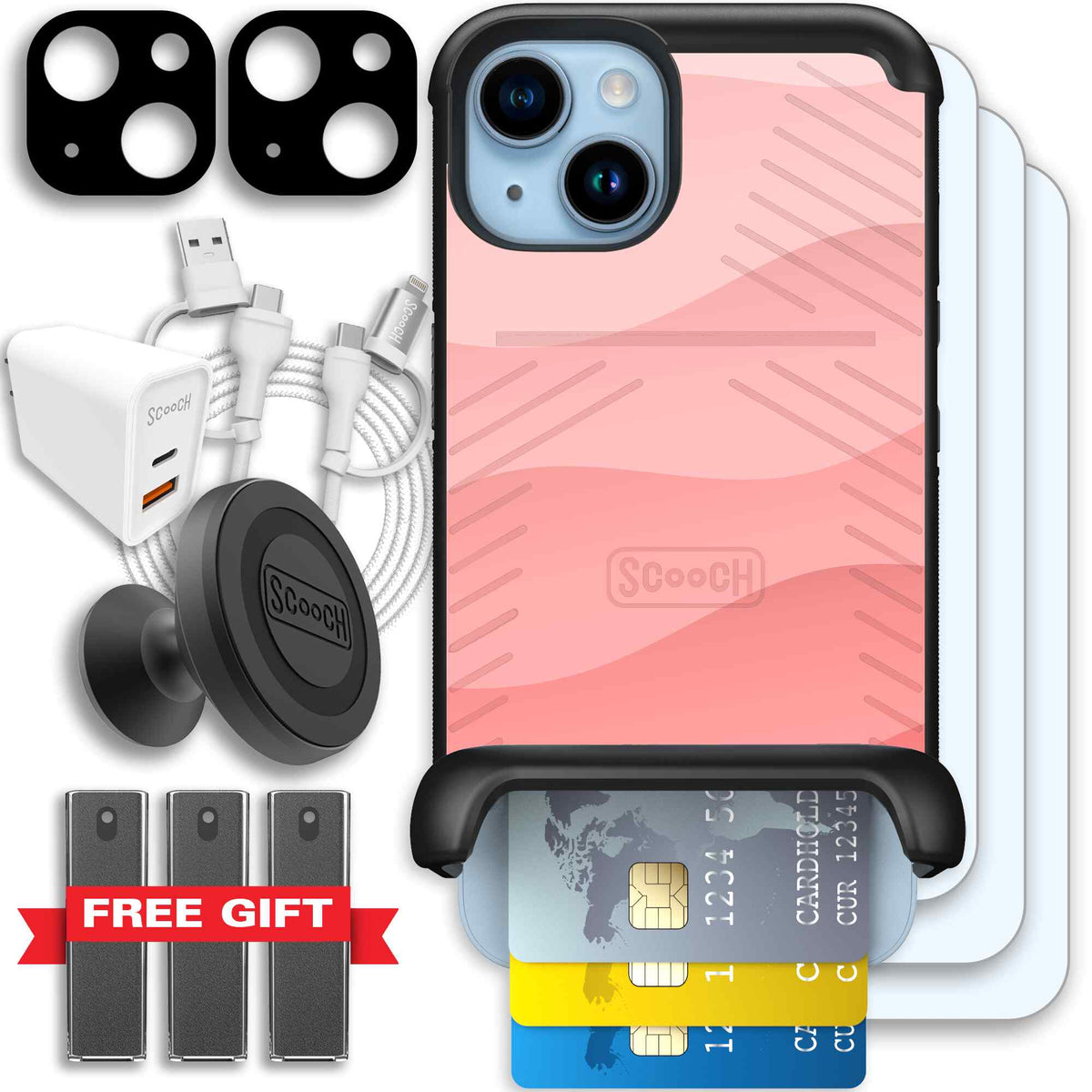 Wingmate Pink Waves for iPhone 14 - Ultimate Bundle