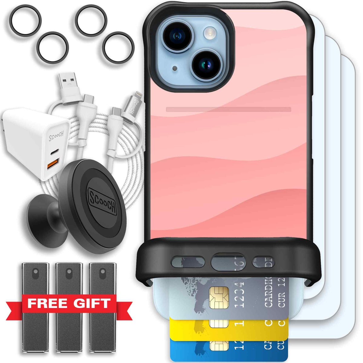 Wingmate Pink Waves for iPhone 15 - Ultimate Bundle