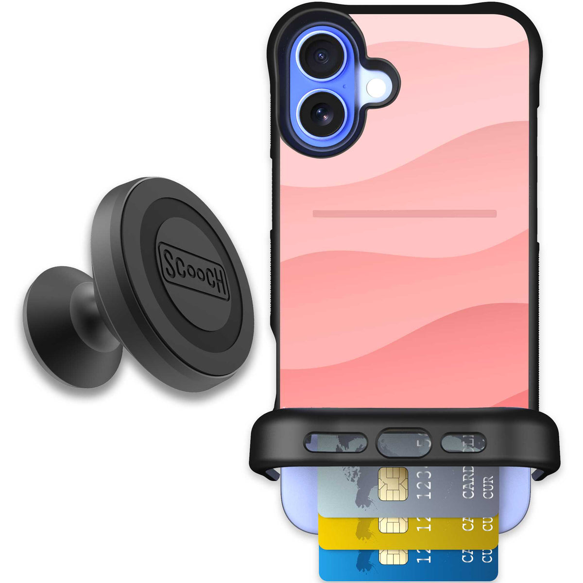 Wingmate Pink Waves for iPhone 16 Plus - Starter Bundle