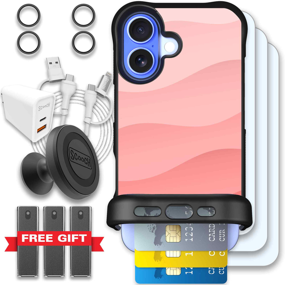 Wingmate Pink Waves for iPhone 16 - Ultimate Bundle