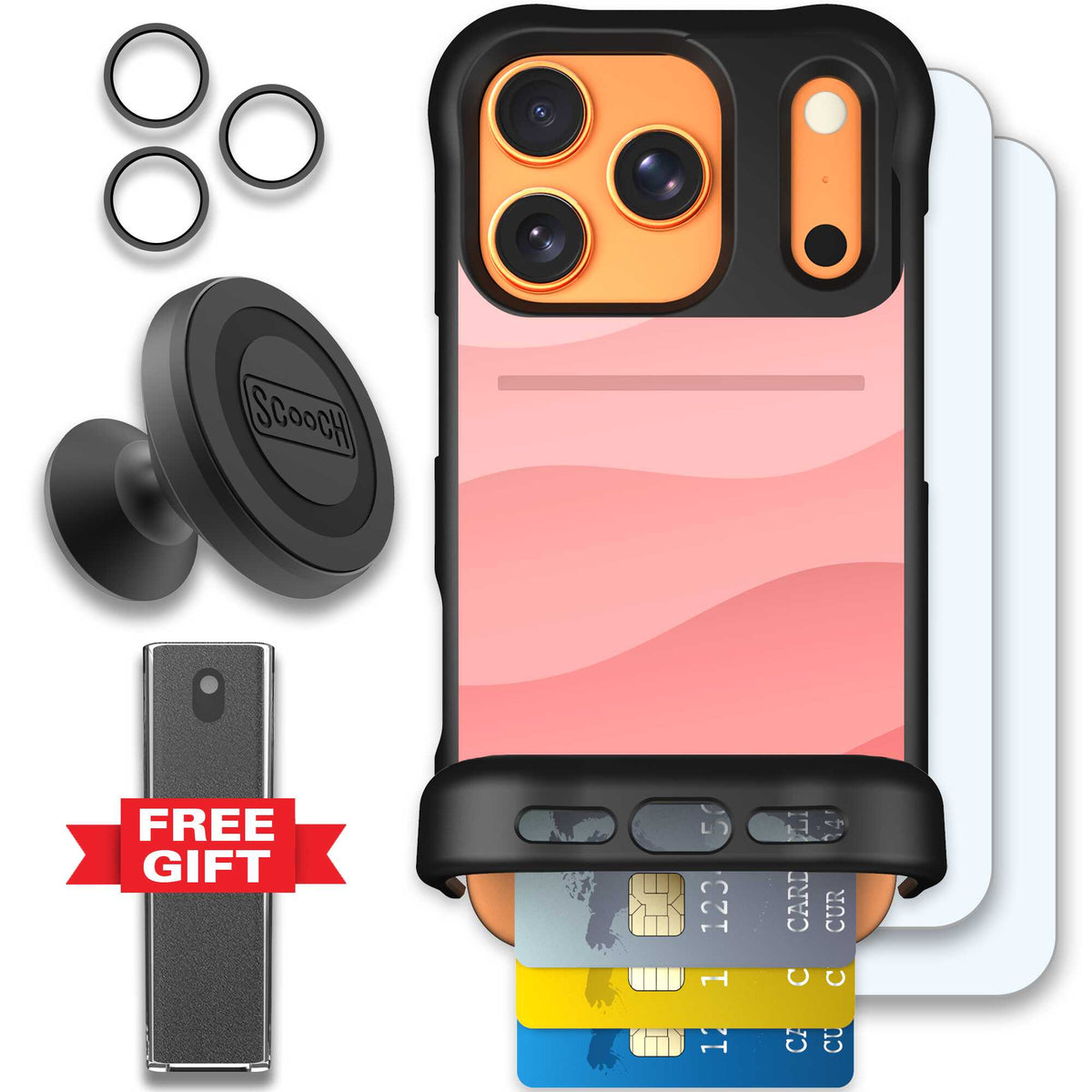 Wingmate Pink Waves for iPhone 17 Pro - Defender Bundle