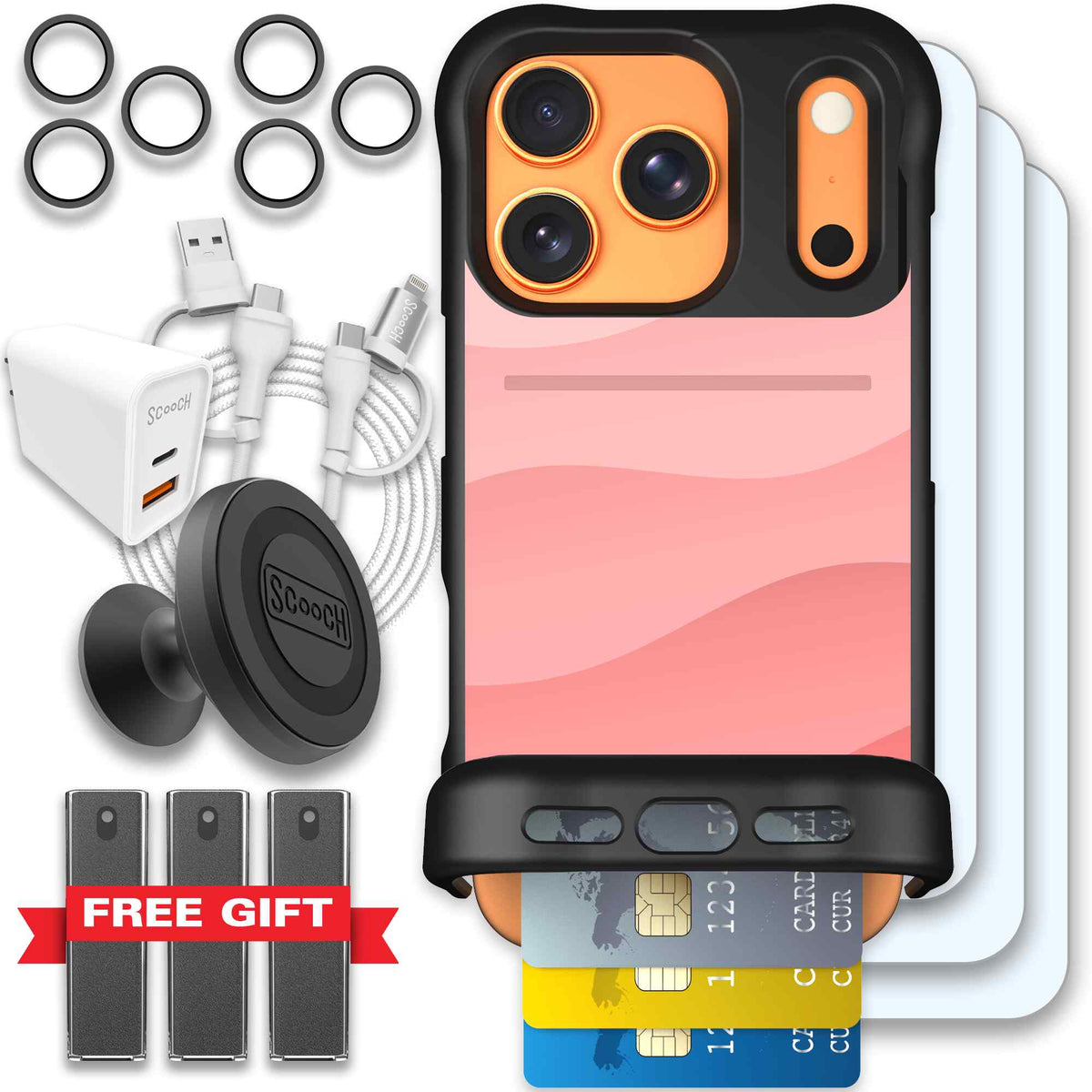 Wingmate Pink Waves for iPhone 17 Pro - Ultimate Bundle