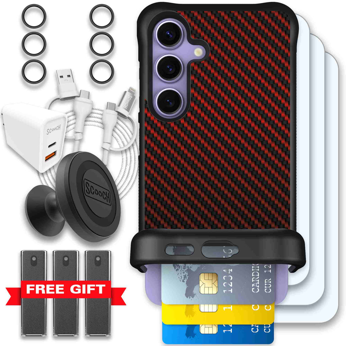 Red Carbon Fiber | website | Galaxy S24 | Ultimate Bundle