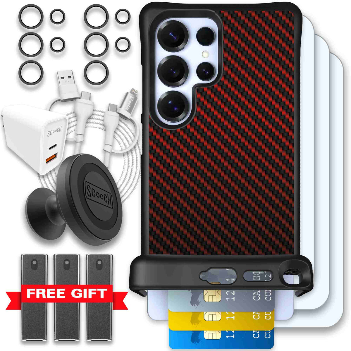 Red Carbon Fiber | website | Galaxy S25 Ultra | Ultimate Bundle