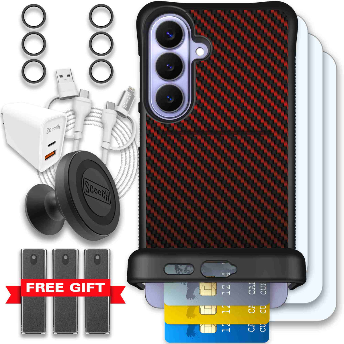 Red Carbon Fiber | website | Galaxy S26+ | Ultimate Bundle