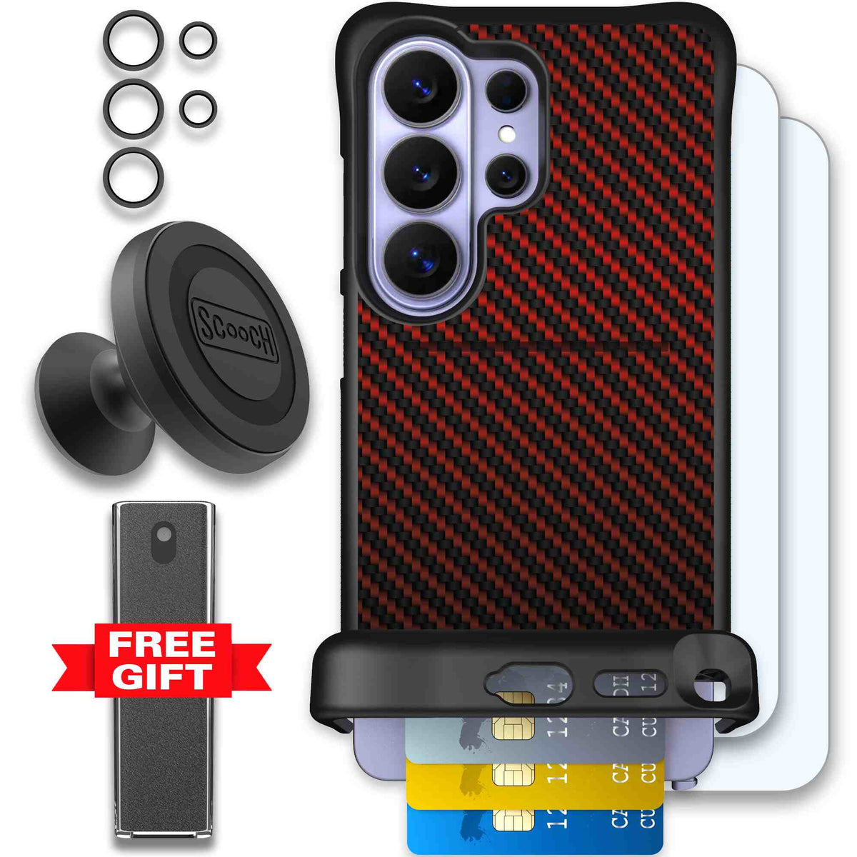 Red Carbon Fiber | website | Galaxy S26 Ultra | Defender Bundle