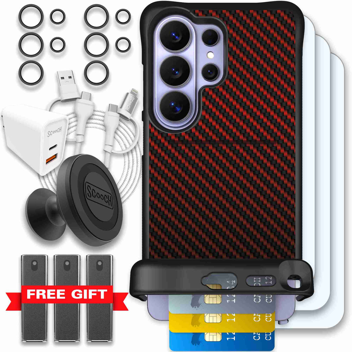Red Carbon Fiber | website | Galaxy S26 Ultra | Ultimate Bundle