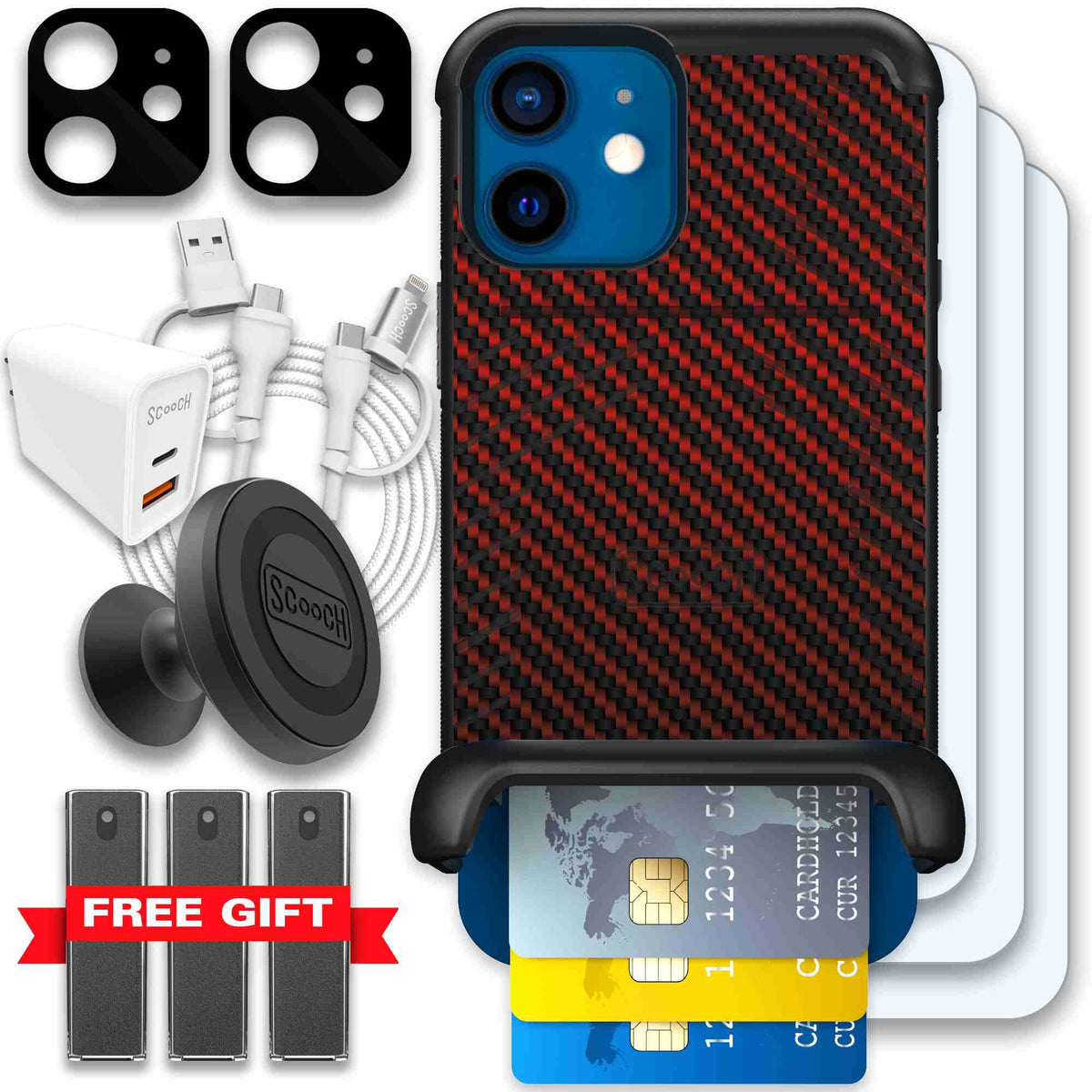 Red Carbon Fiber | website | iPhone 12 | Ultimate Bundle