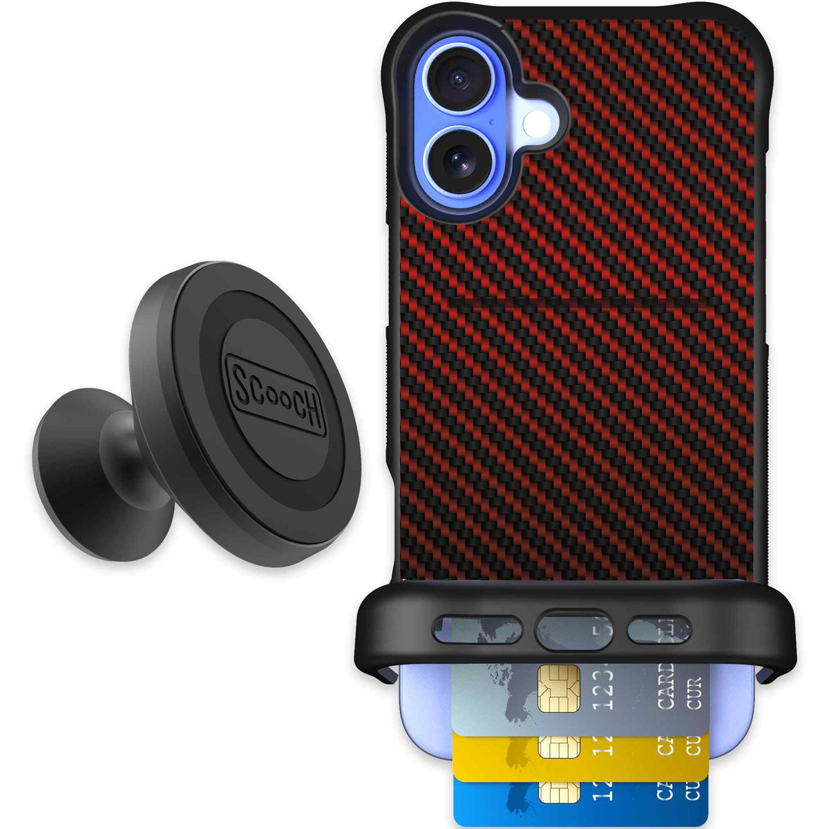 Red Carbon Fiber | website | iPhone 16 Plus | Starter Bundle
