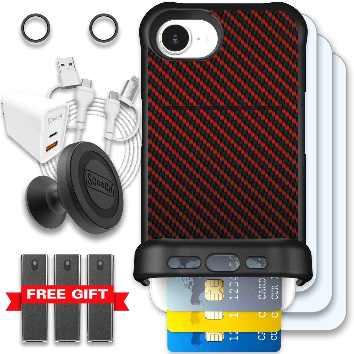 Red Carbon Fiber | website | iPhone 17e | Ultimate Bundle