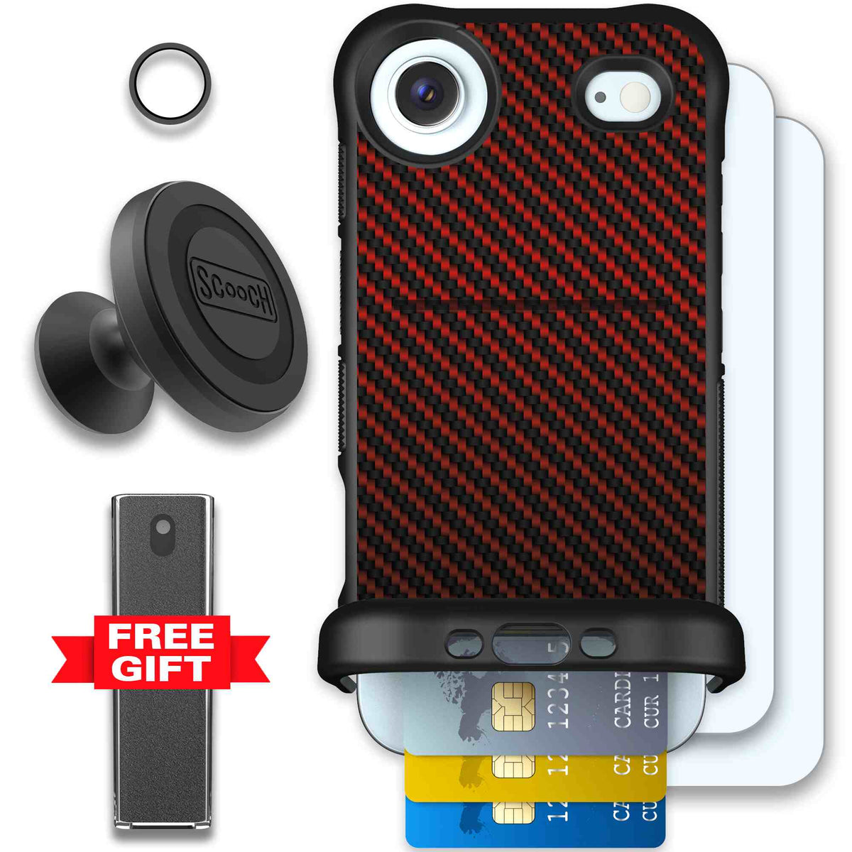 Red Carbon Fiber | website | iPhone Air | Defender Bundle