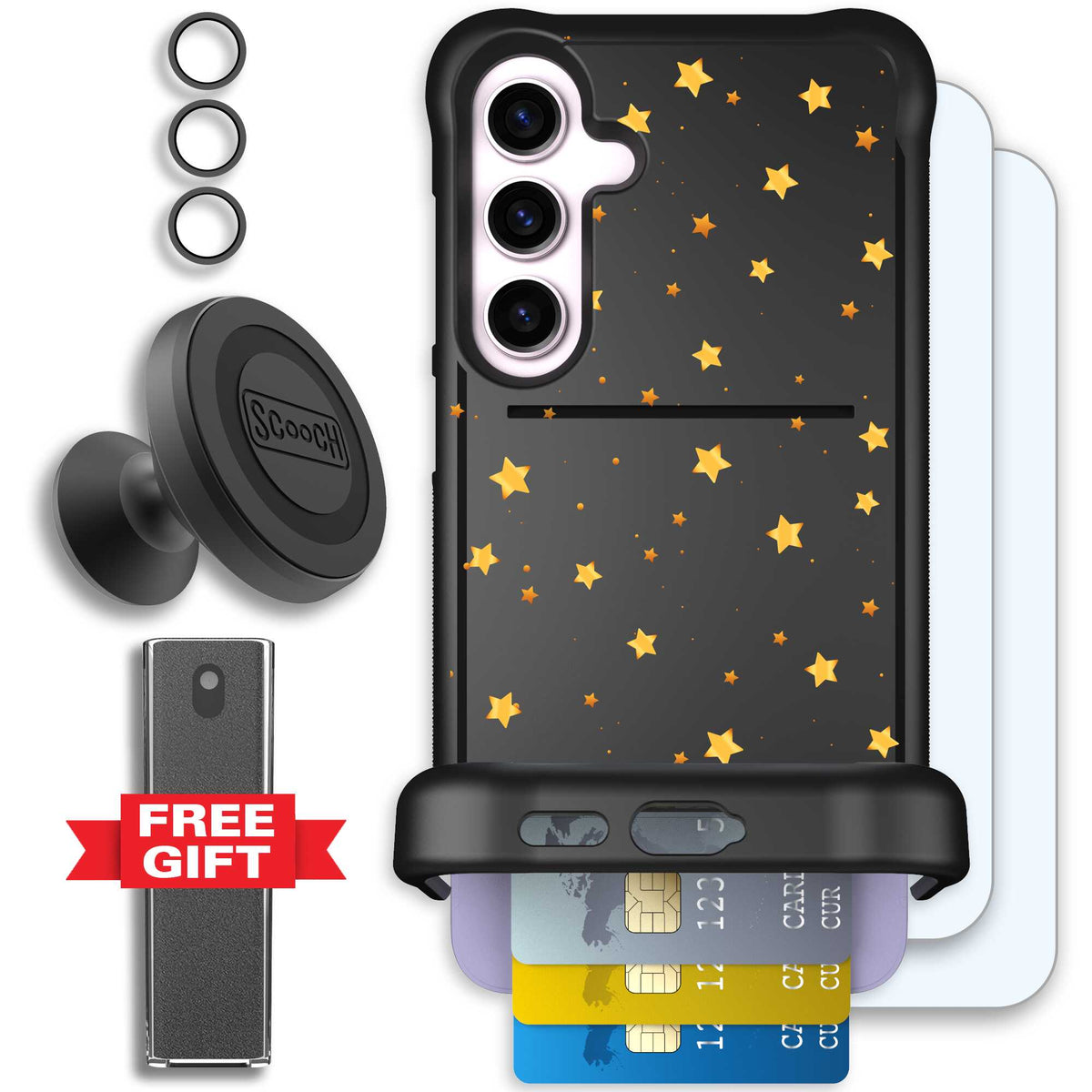 Wingmate Gold Stars for Galaxy S24+ - Defender Bundle
