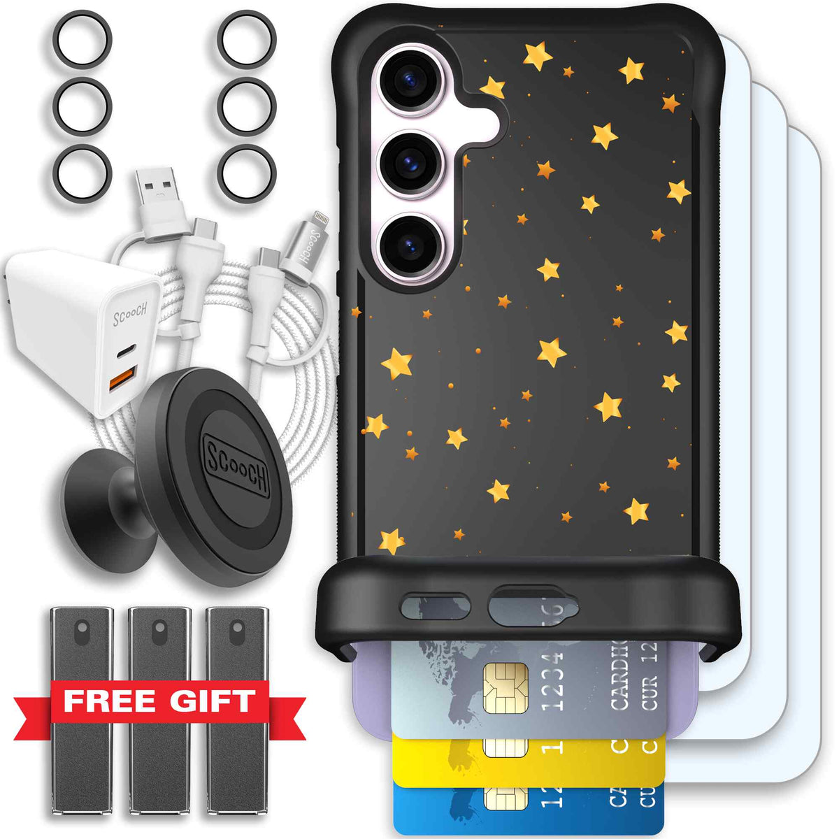 Wingmate Gold Stars for Galaxy S24 - Ultimate Bundle