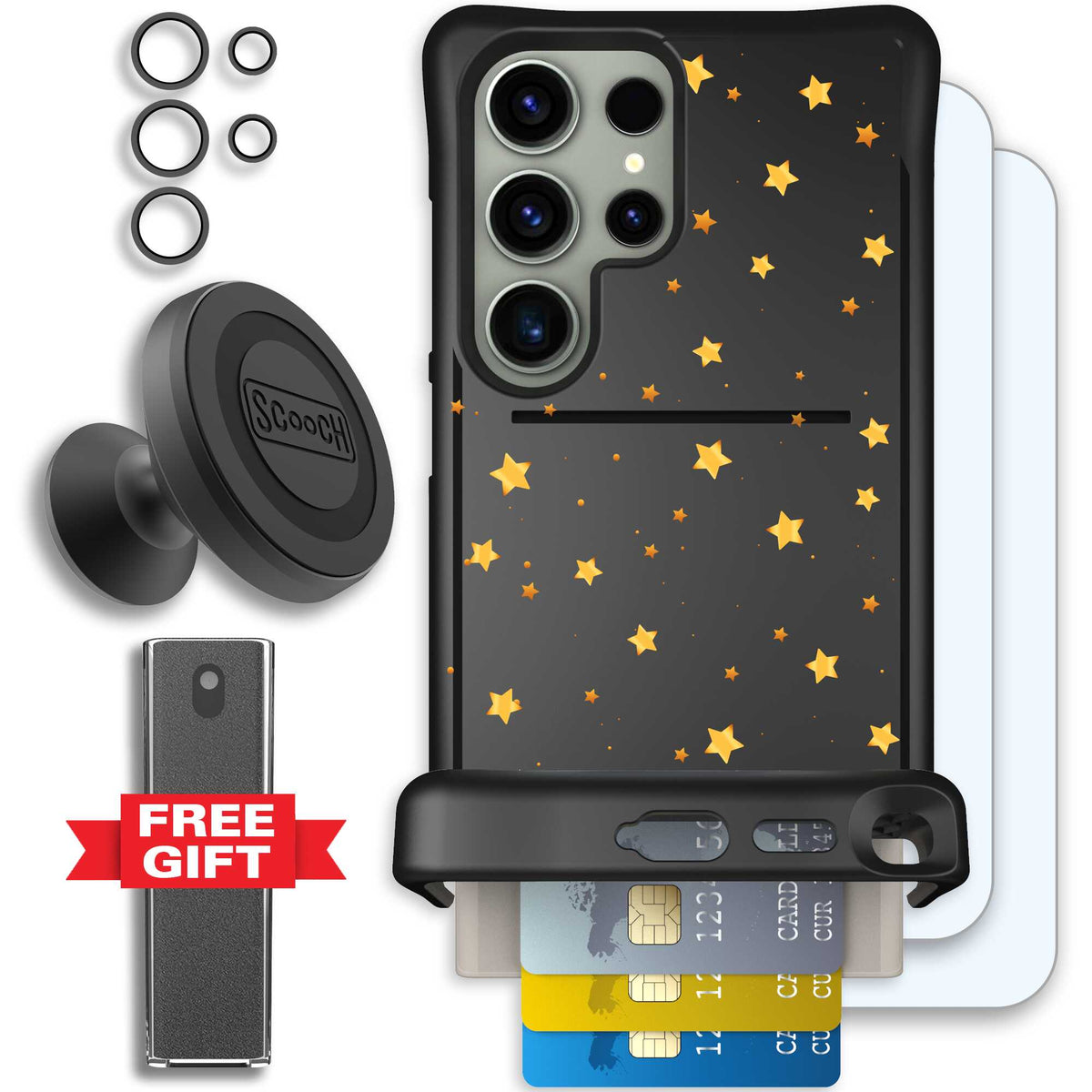 Wingmate Gold Stars for Galaxy S24 Ultra - Defender Bundle