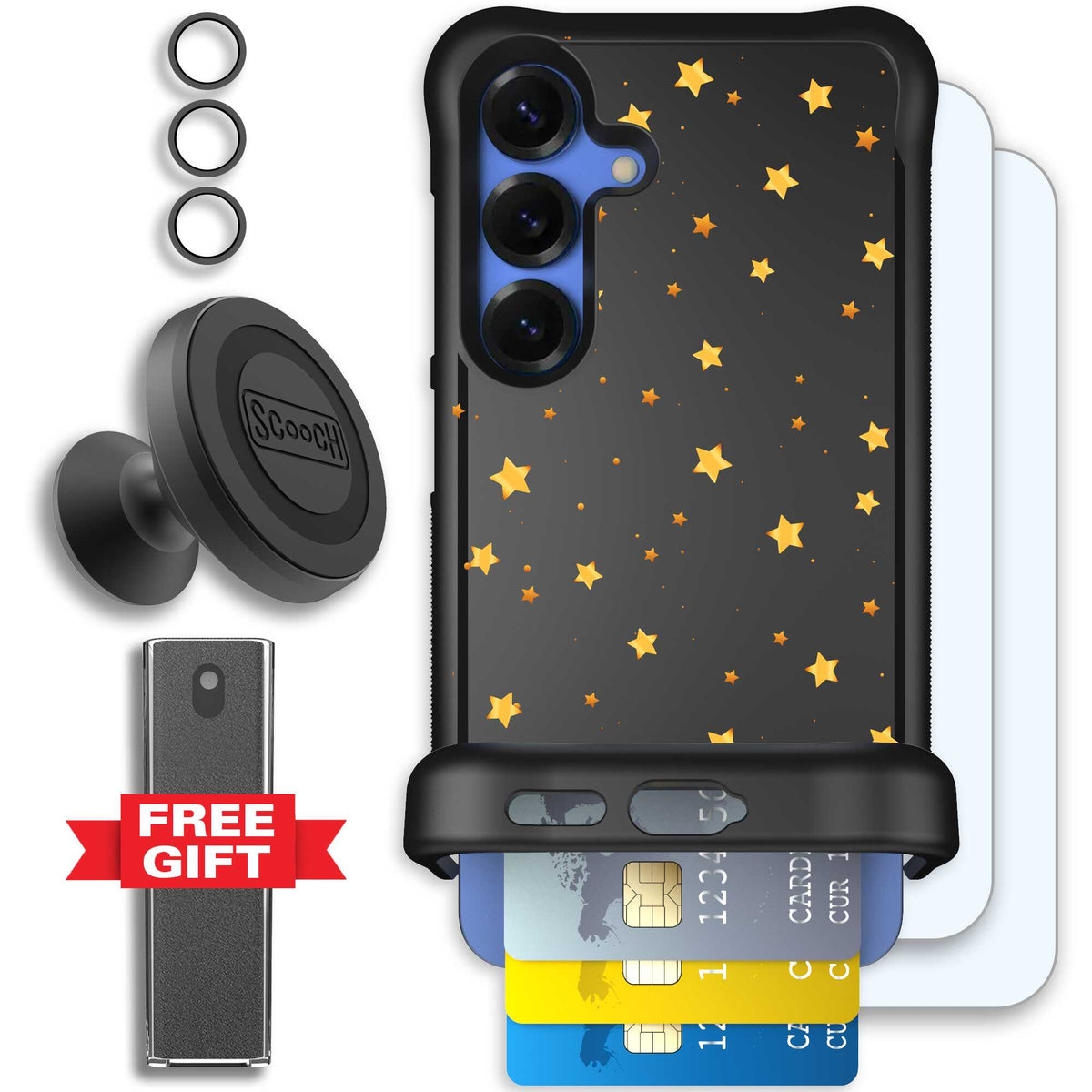 Wingmate Gold Stars for Galaxy S25 - Defender Bundle