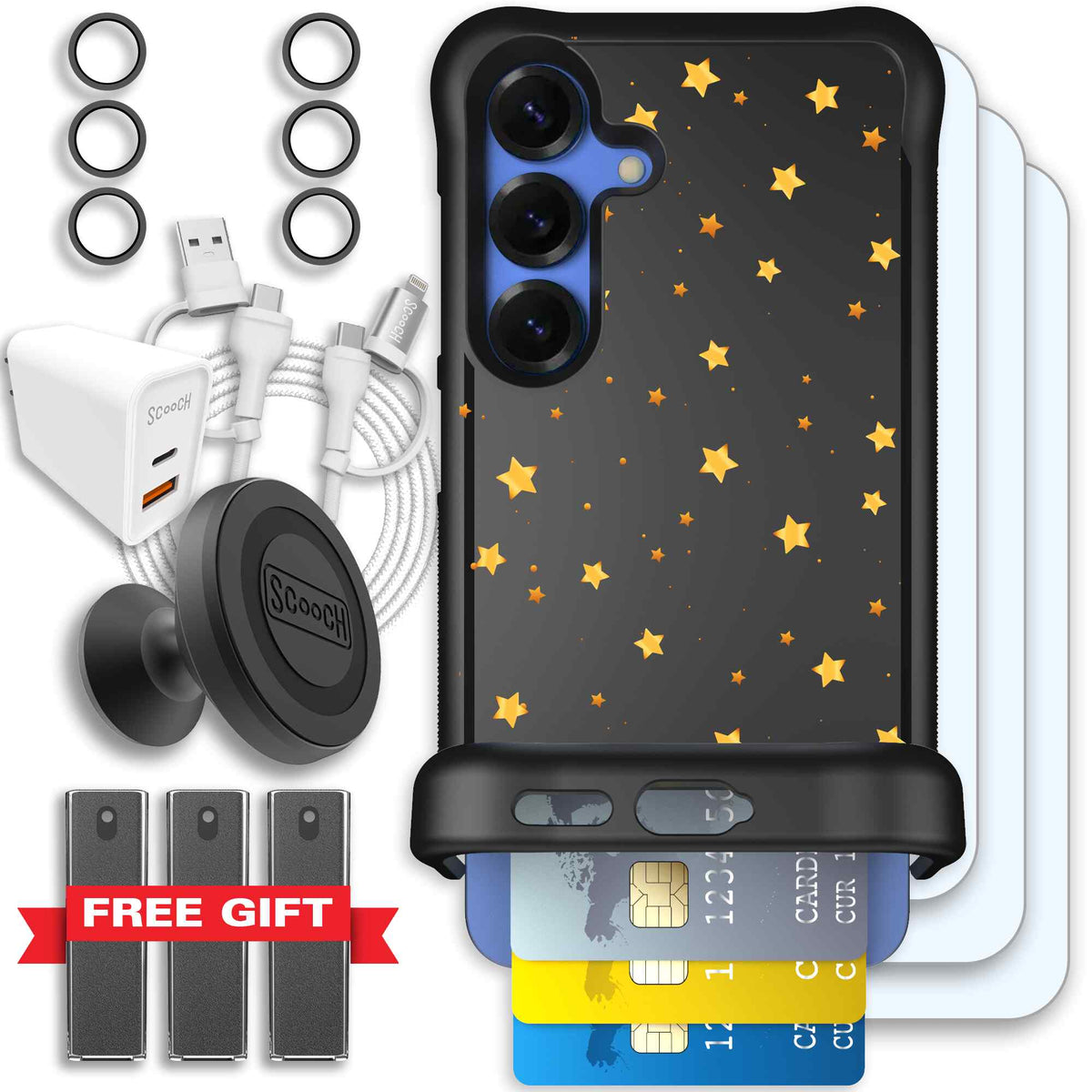 Wingmate Gold Stars for Galaxy S25 - Ultimate Bundle