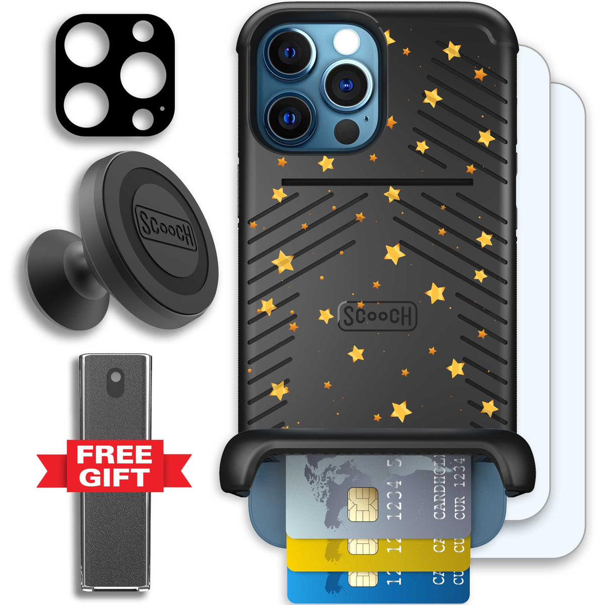 Wingmate Gold Stars for iPhone 12 Pro - Defender Bundle