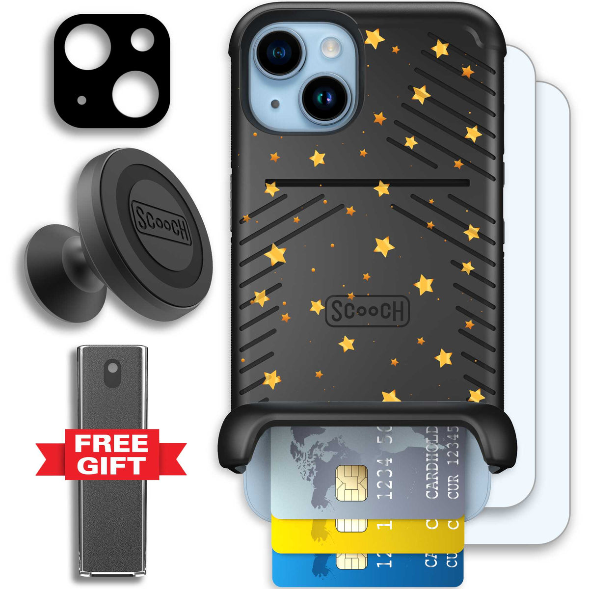 Wingmate Gold Stars for iPhone 14 - Defender Bundle