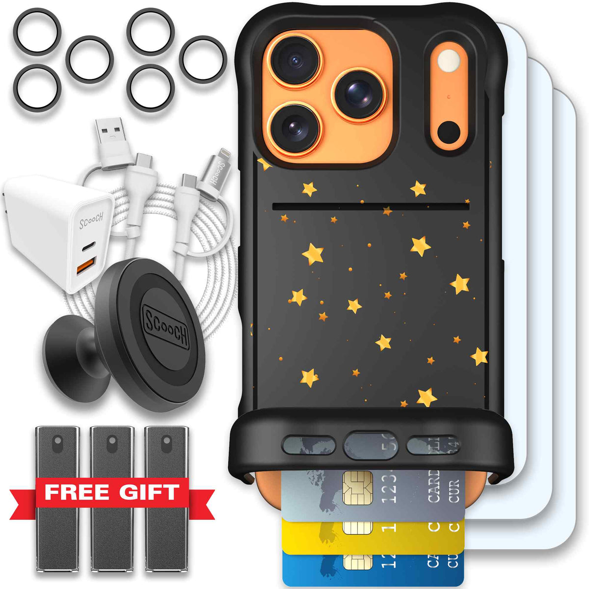 Wingmate Gold Stars for iPhone 17 Pro - Ultimate Bundle