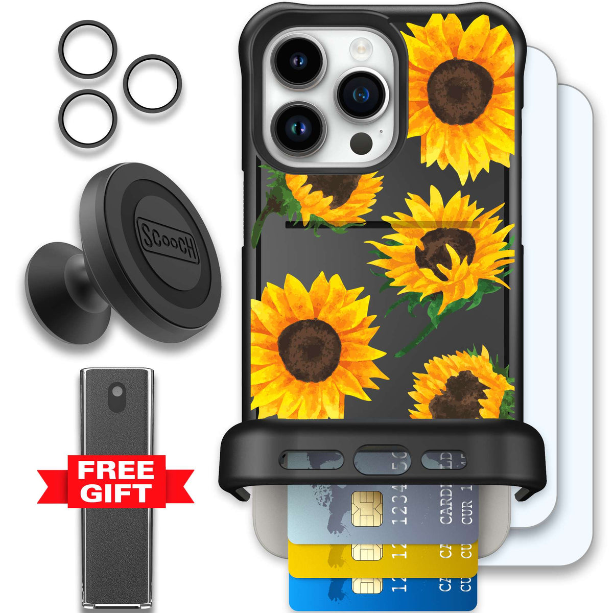 WMTE SUNFLFRZ iPhone 15 Pro Max Defender Bundle