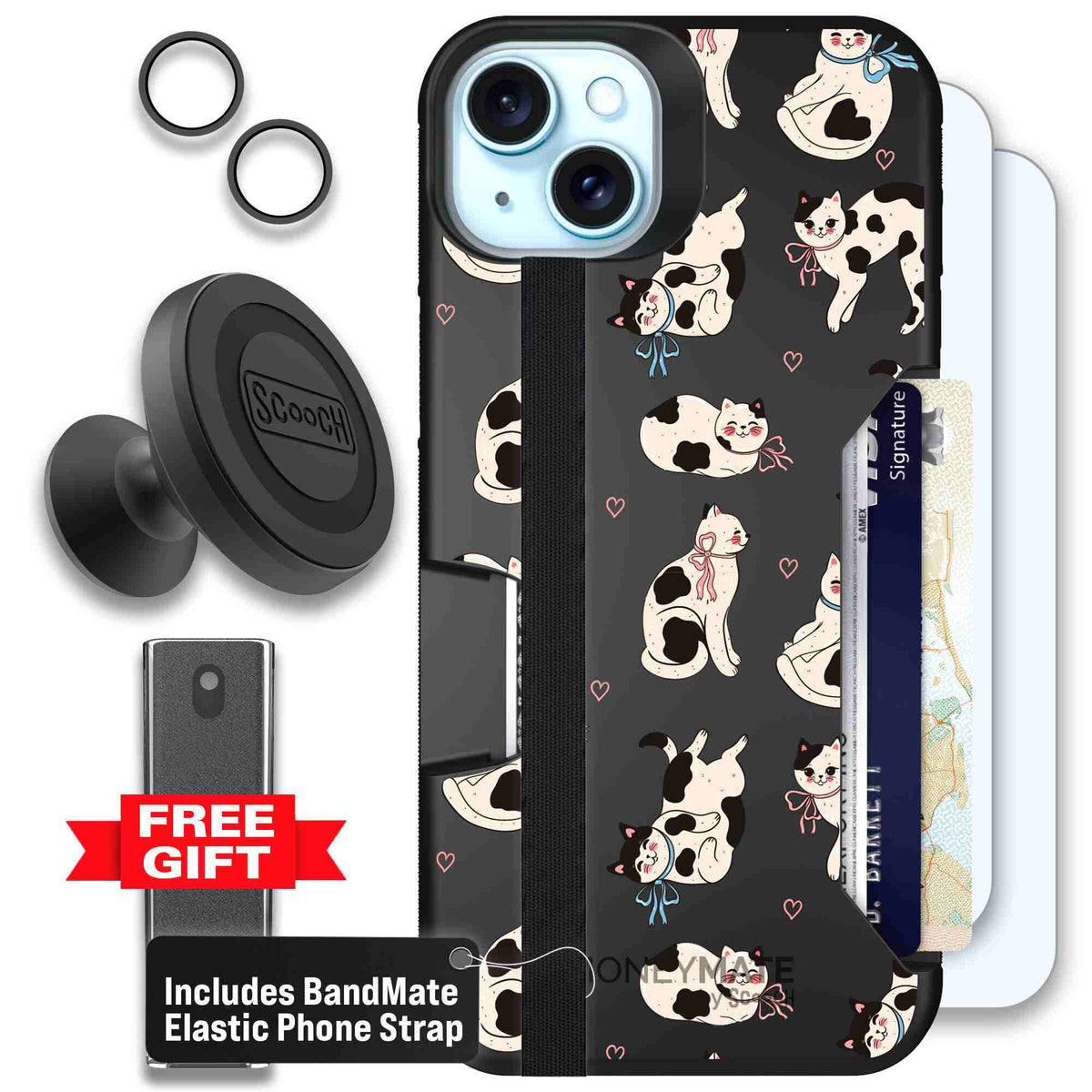 Bow Kitties | website | iPhone 15 Plus | Defender Bundle