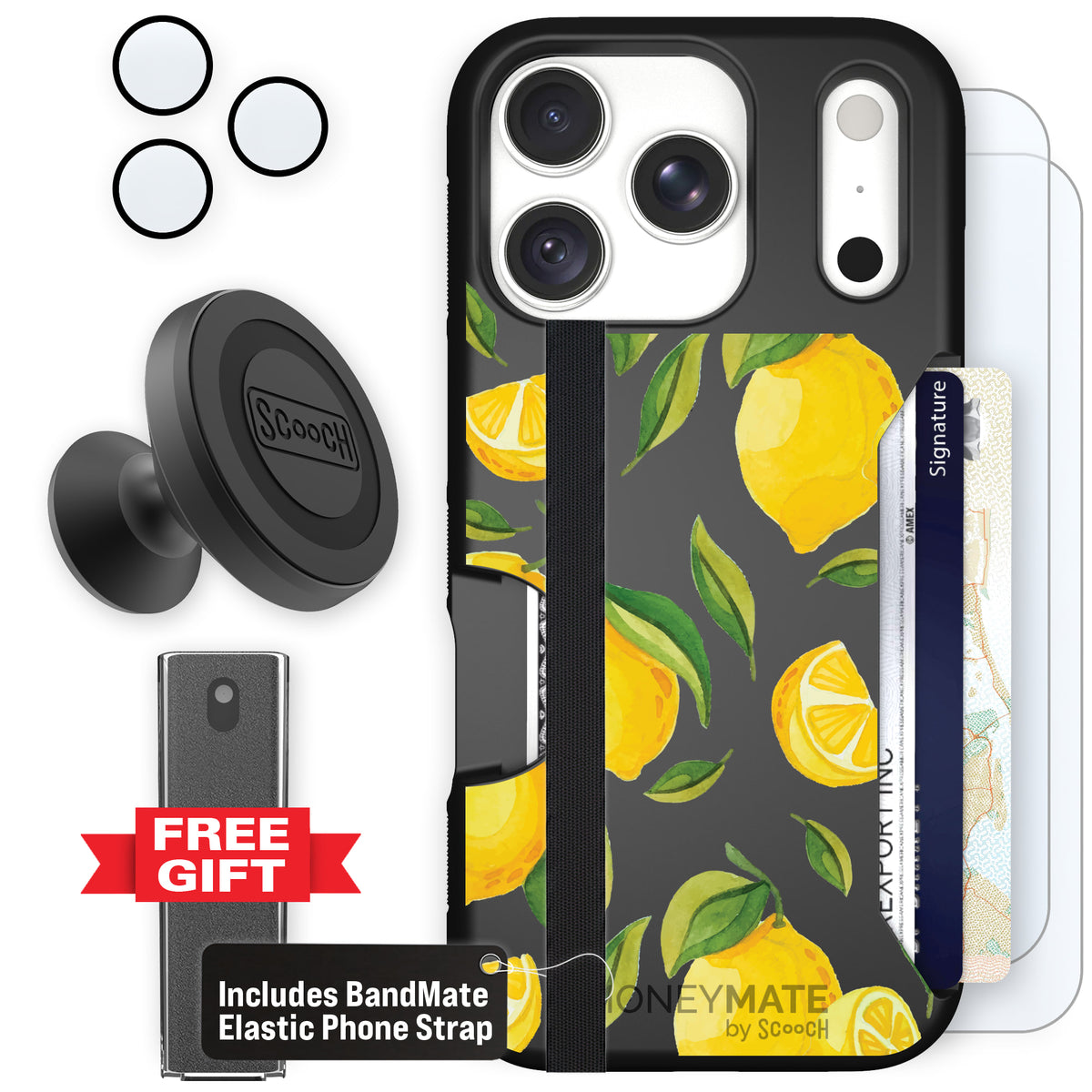 Moneymate Amalfi Lemons for iPhone 18 Pro — Defender Bundle
