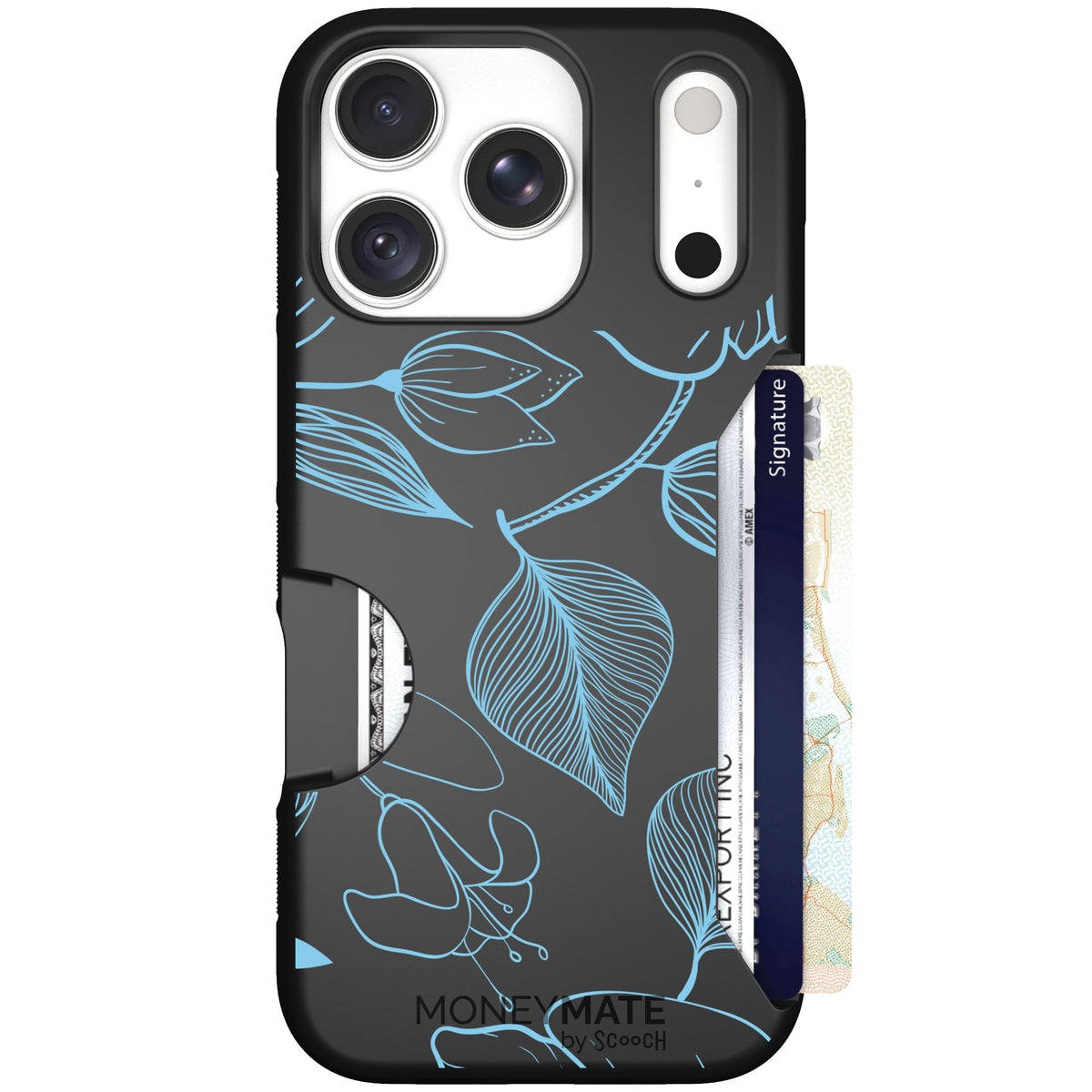 Moneymate Blue Hibiscus for iPhone 18 Pro — case