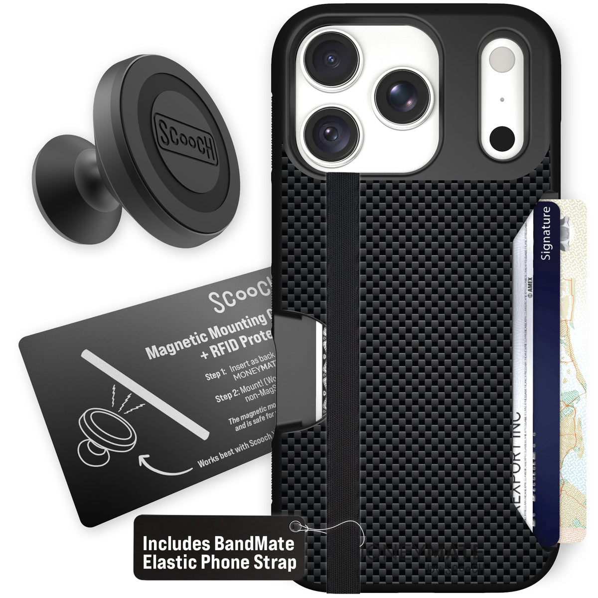 Moneymate Carbon Fiber for iPhone 18 Pro — Starter Bundle