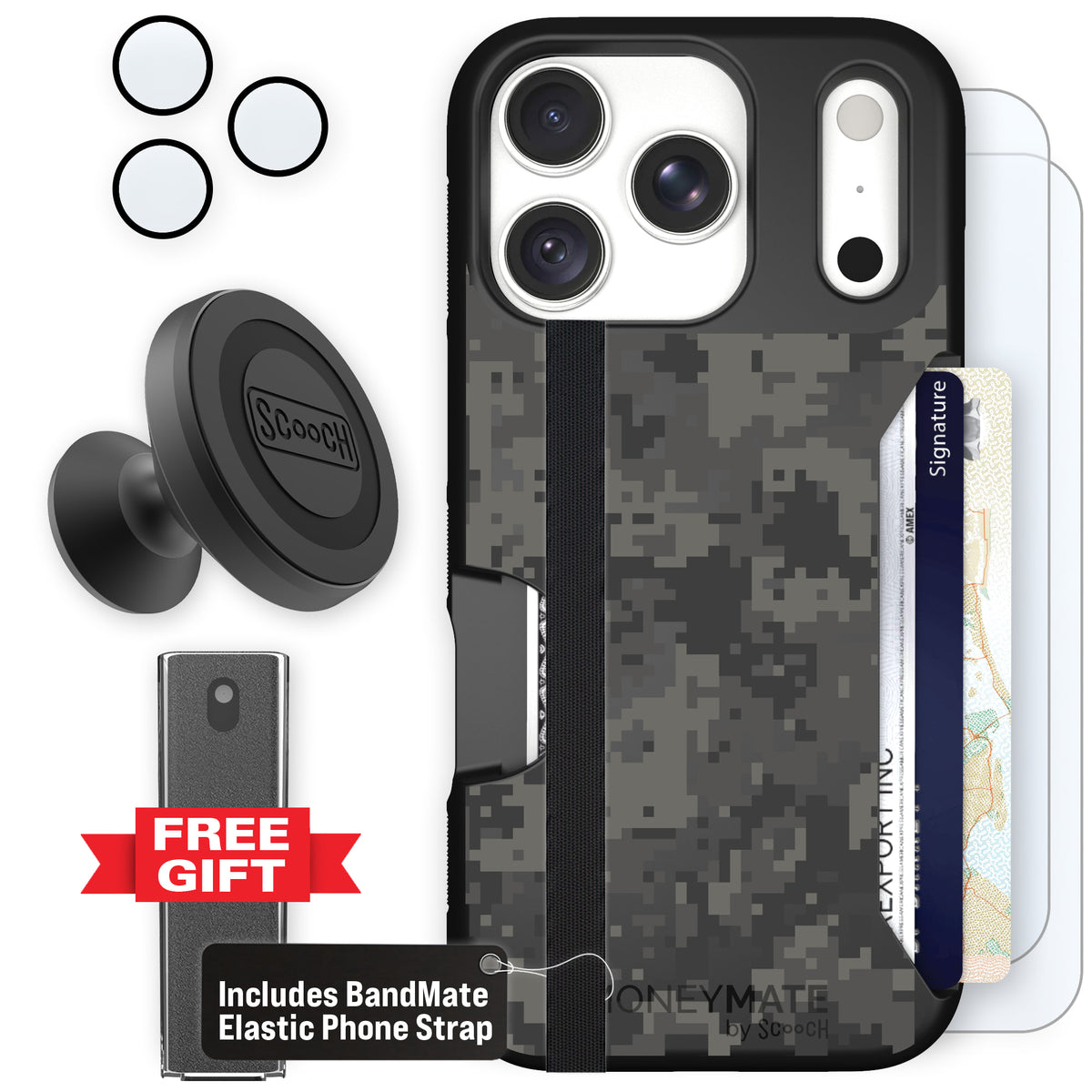 Moneymate Digi Camo for iPhone 18 Pro — Defender Bundle
