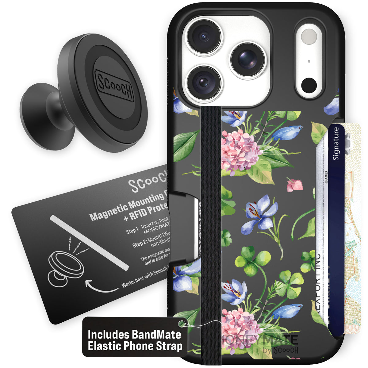 Moneymate Lucky Hydrangea for iPhone 18 Pro — Starter Bundle