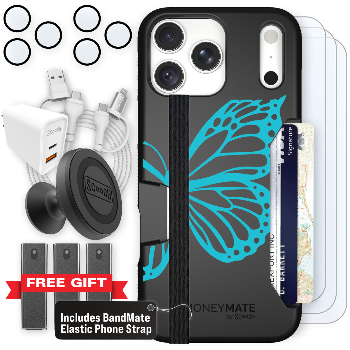 Moneymate Azure Butterfly for iPhone 18 Pro Max — Ultimate Bundle