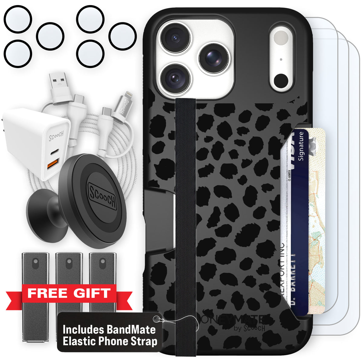 Moneymate Black Leopard for iPhone 18 Pro Max — Ultimate Bundle