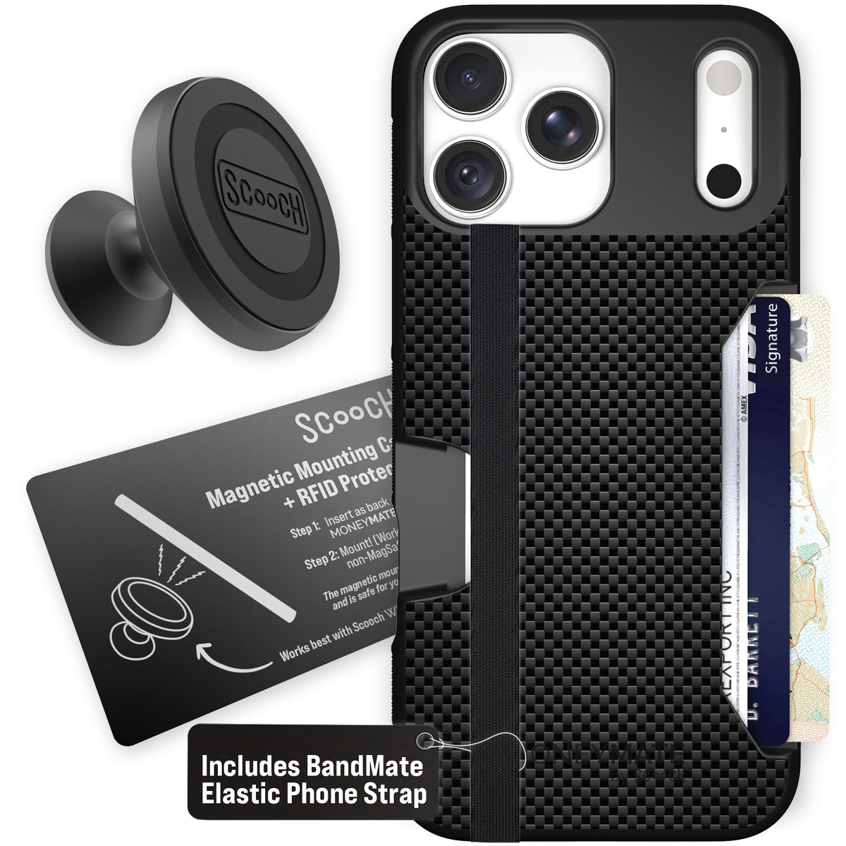 Moneymate Carbon Fiber for iPhone 18 Pro Max — Starter Bundle