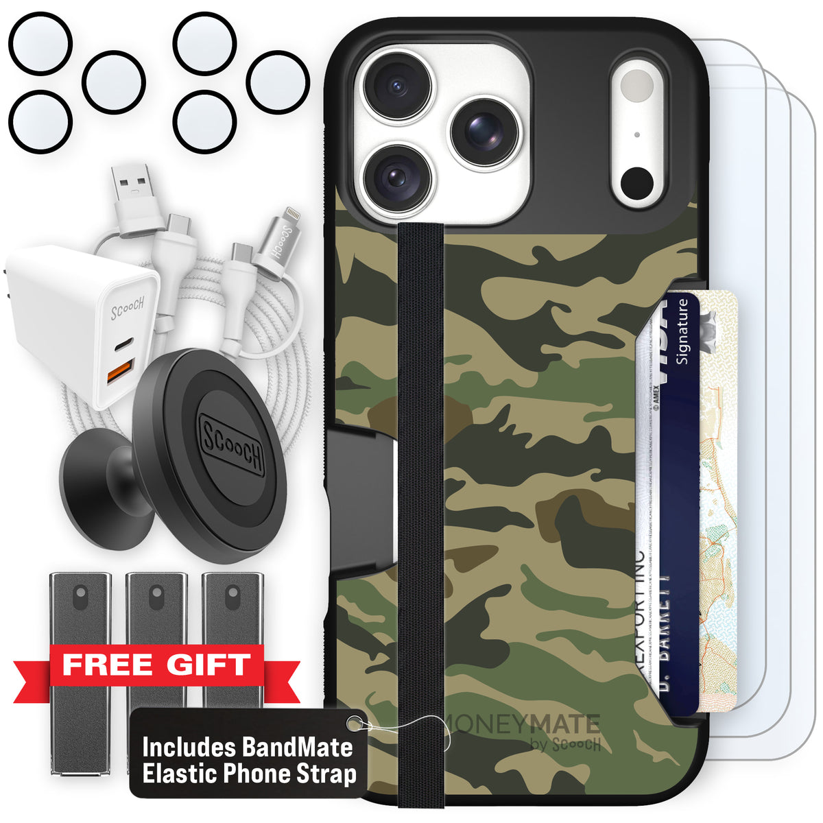 Moneymate Classic Camo for iPhone 18 Pro Max — Ultimate Bundle