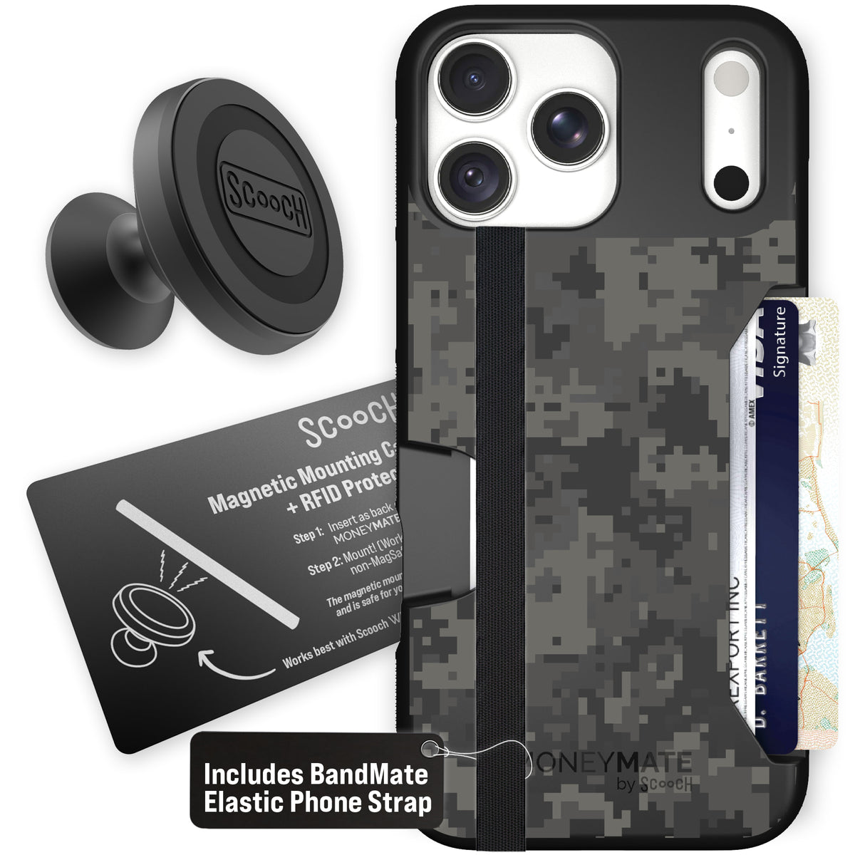 Moneymate Digi Camo for iPhone 18 Pro Max — Starter Bundle