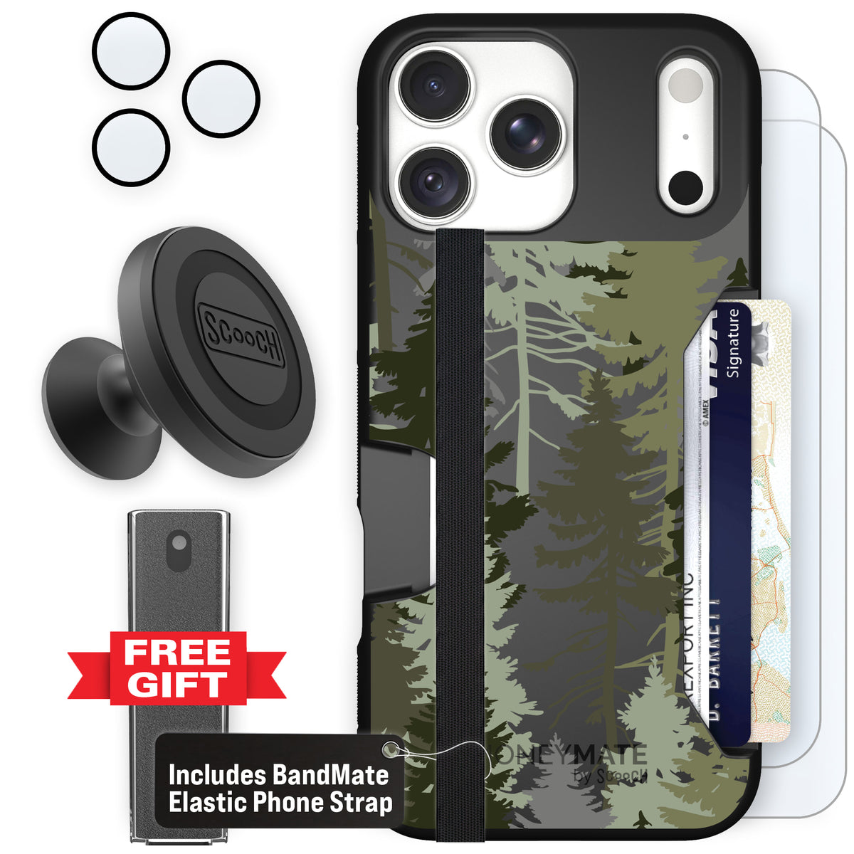 Moneymate Hidden Pines for iPhone 18 Pro Max — Defender Bundle