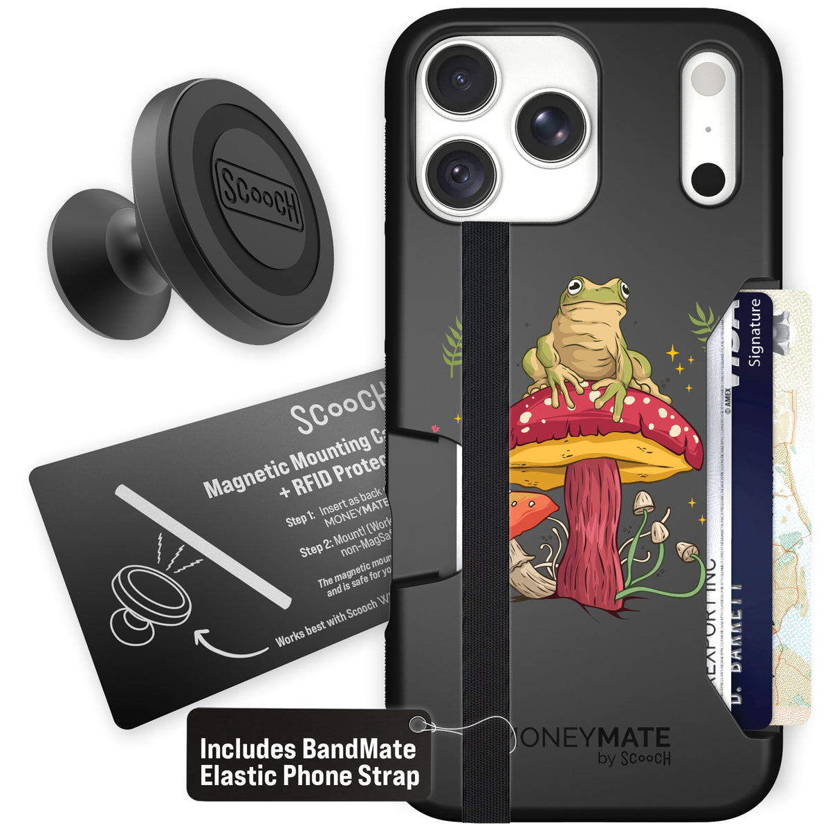 Moneymate Toadstool Frog for iPhone 18 Pro Max — Starter Bundle