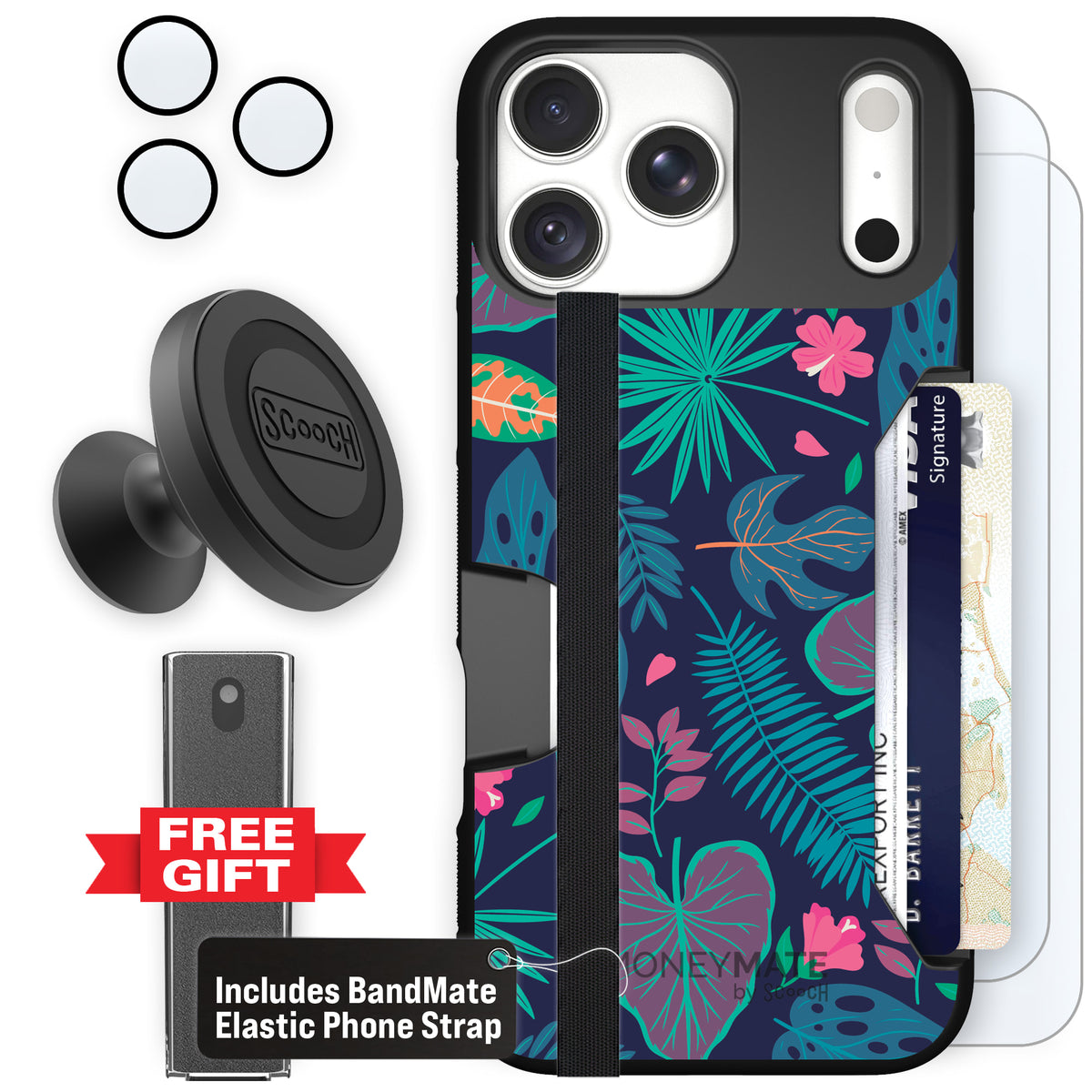 Moneymate Tropical Leaves for iPhone 18 Pro Max — Defender Bundle
