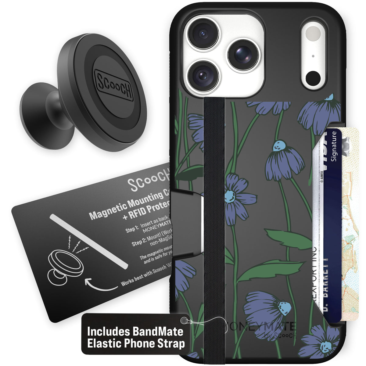 Moneymate Violet Daisy for iPhone 18 Pro Max — Starter Bundle