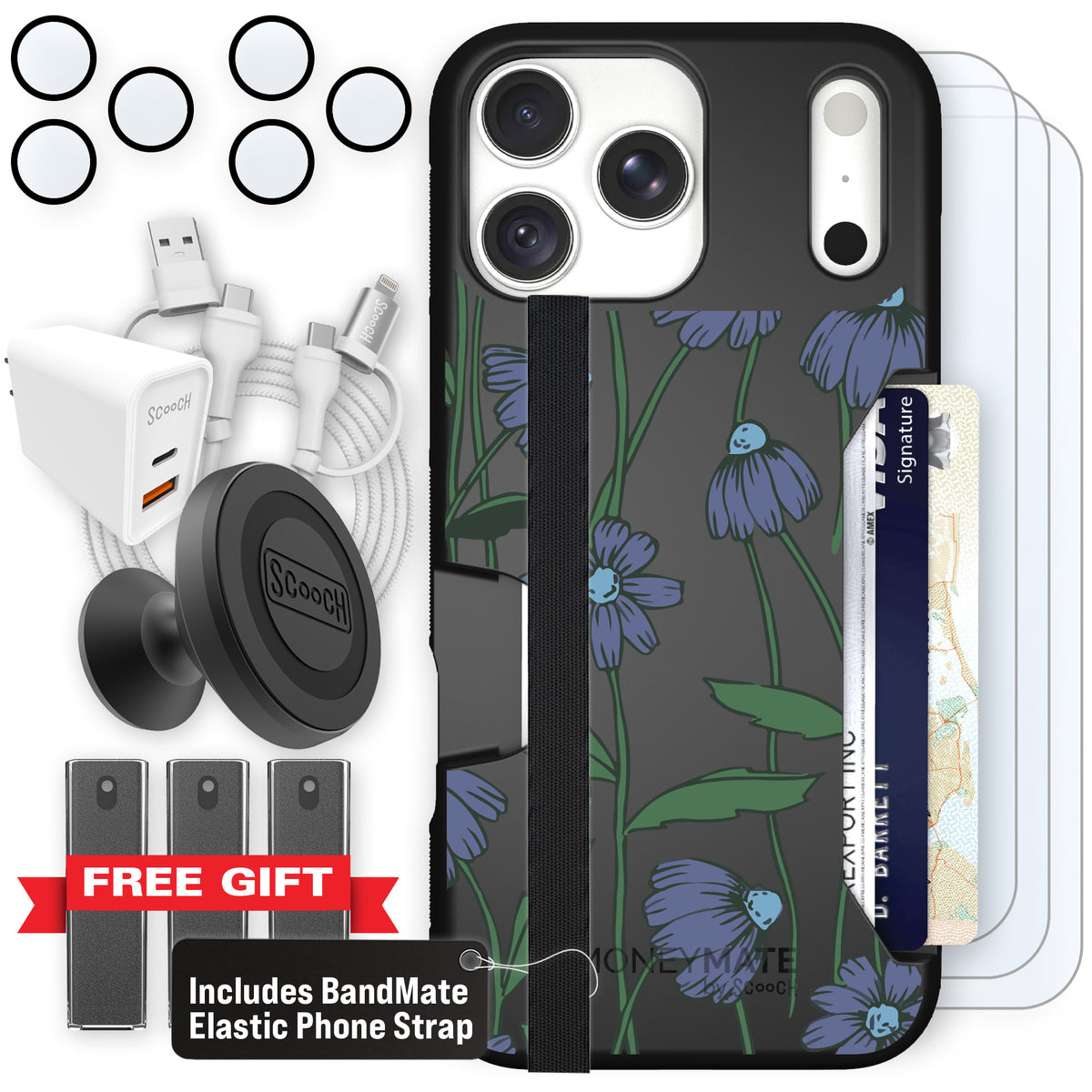 Moneymate Violet Daisy for iPhone 18 Pro Max — Ultimate Bundle