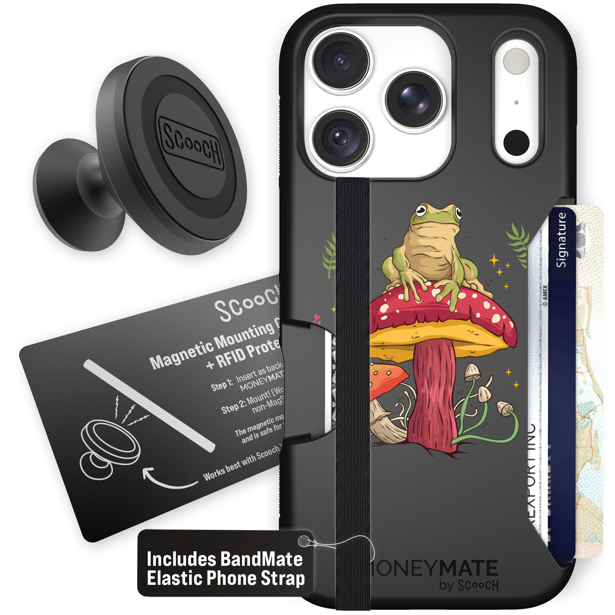 Moneymate Toadstool Frog for iPhone 18 Pro — Starter Bundle