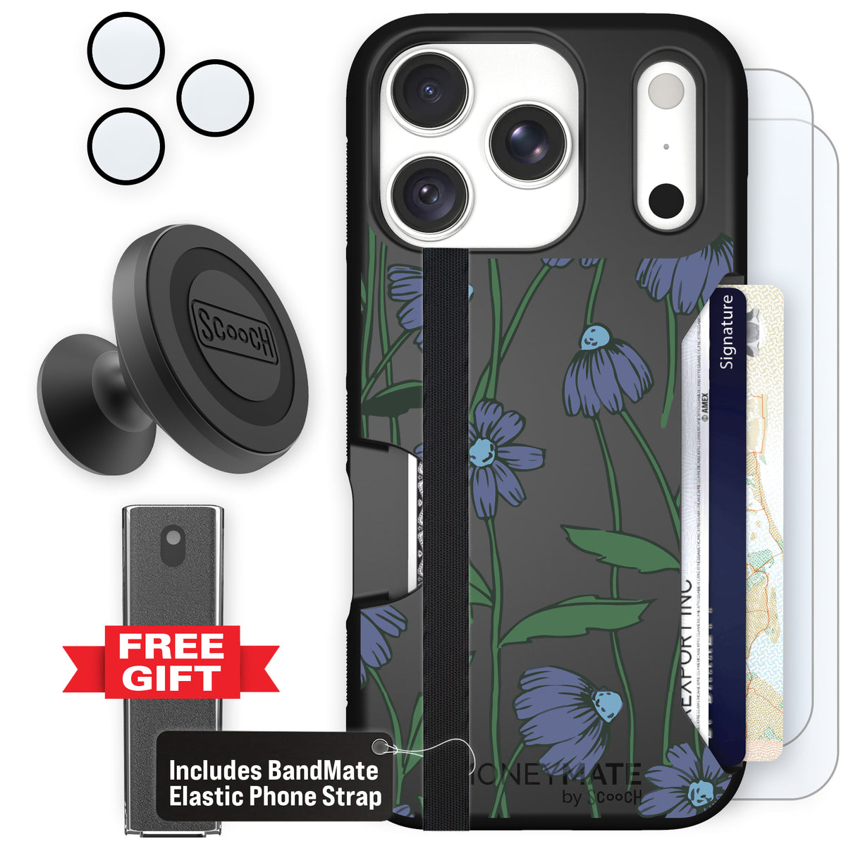 Moneymate Violet Daisy for iPhone 18 Pro — Defender Bundle