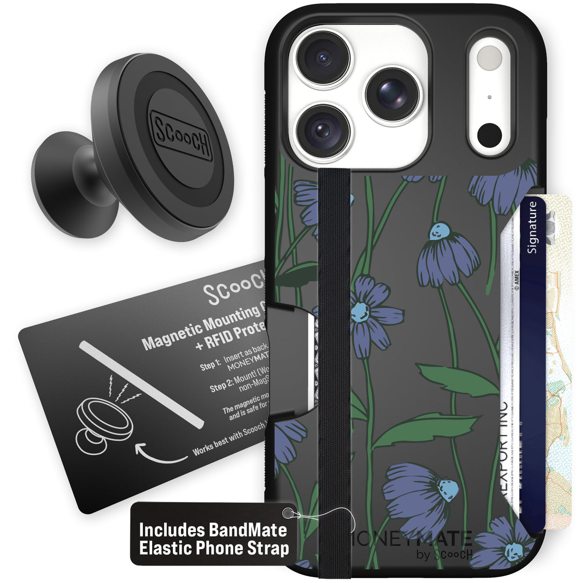 Moneymate Violet Daisy for iPhone 18 Pro — Starter Bundle
