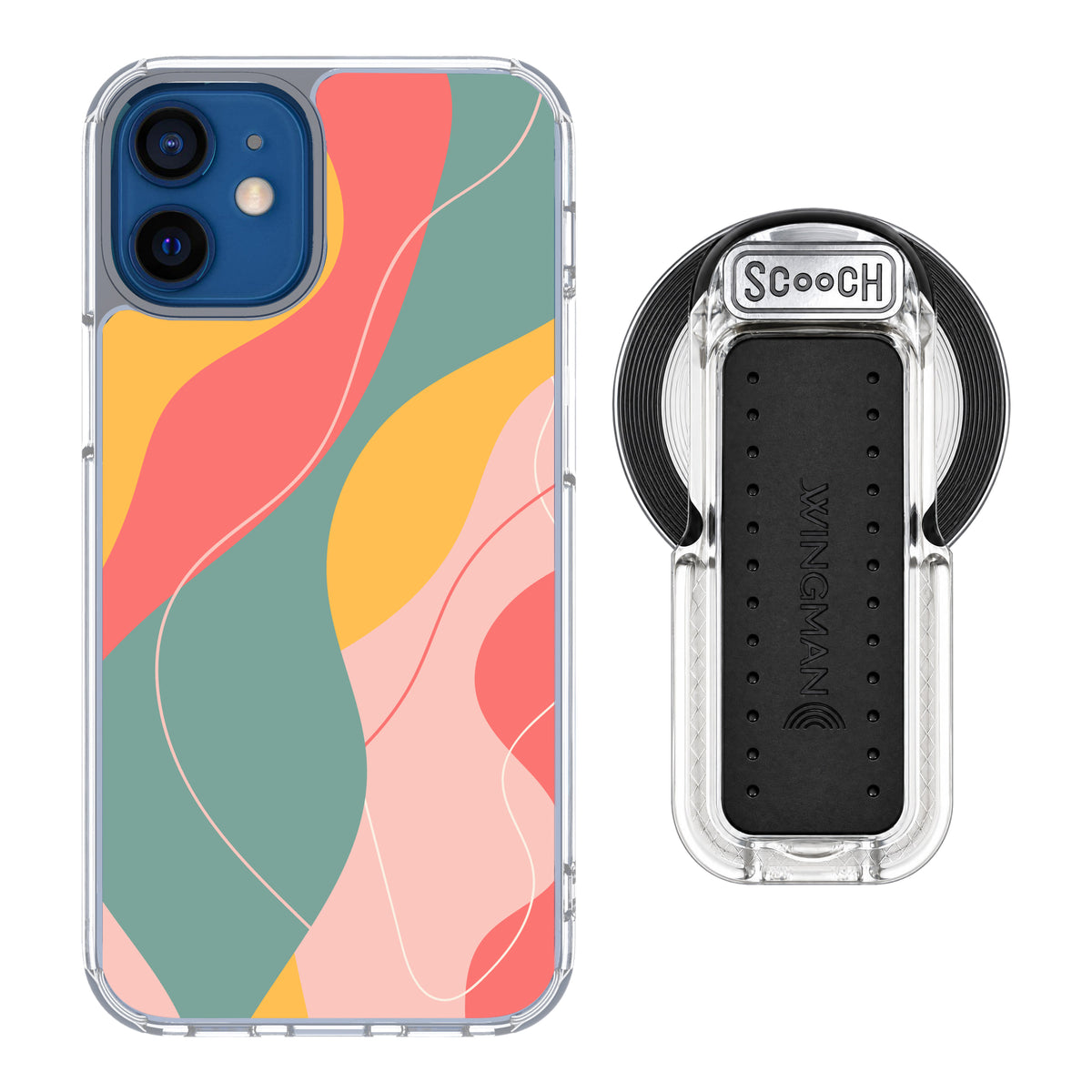 MagCase Abstract Pastel for iPhone 12 mini with Clear Wingback for MagSafe