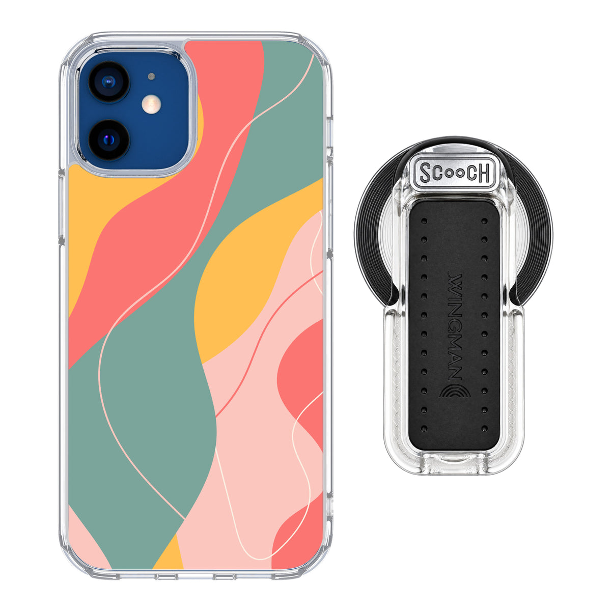 MagCase Abstract Pastel for iPhone 12 with Clear Wingback for MagSafe