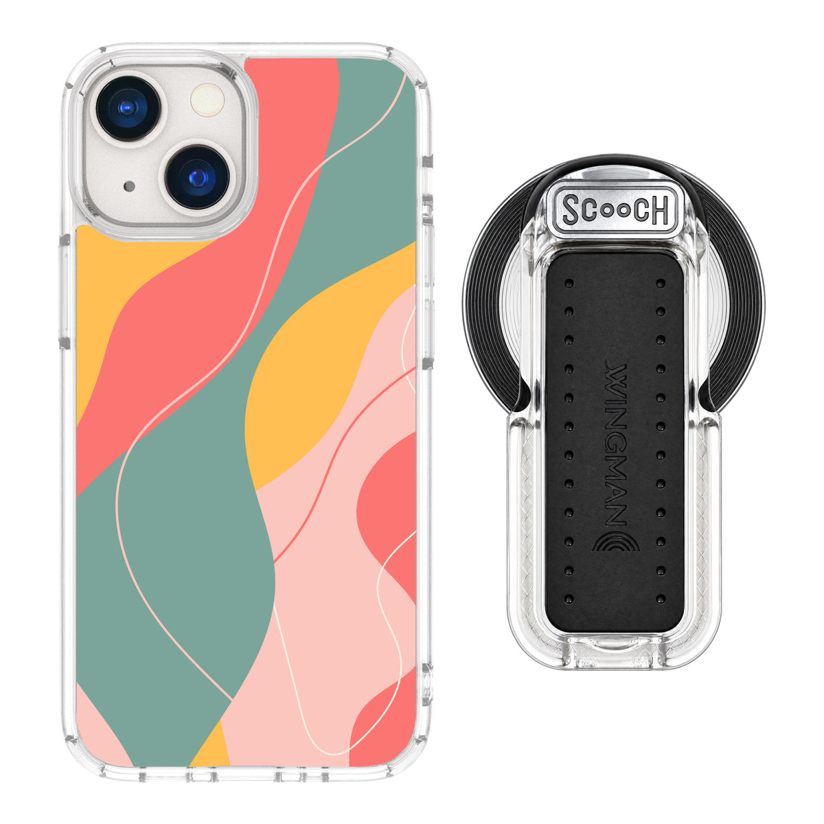 MagCase Abstract Pastel for iPhone 13 mini with Clear Wingback for MagSafe