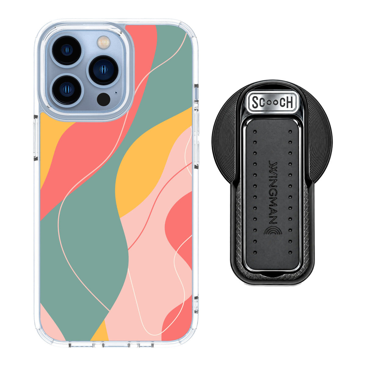 MagCase Abstract Pastel for iPhone 13 Pro with Black Wingback for MagSafe